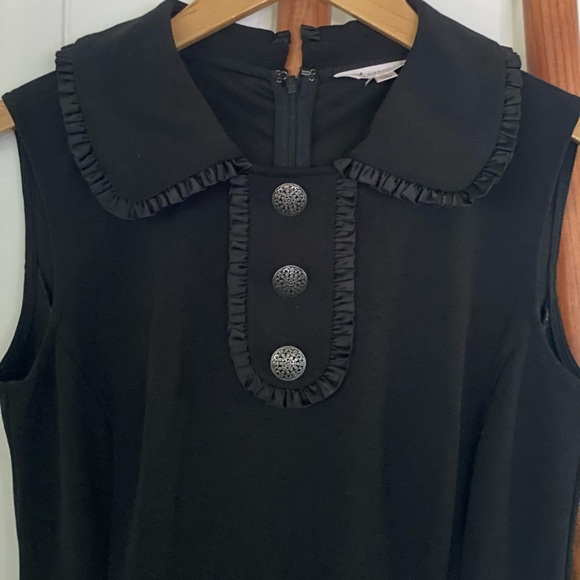 Nanette Lepore Black Midi Dress with Button Detail - Picture 3 of 9
